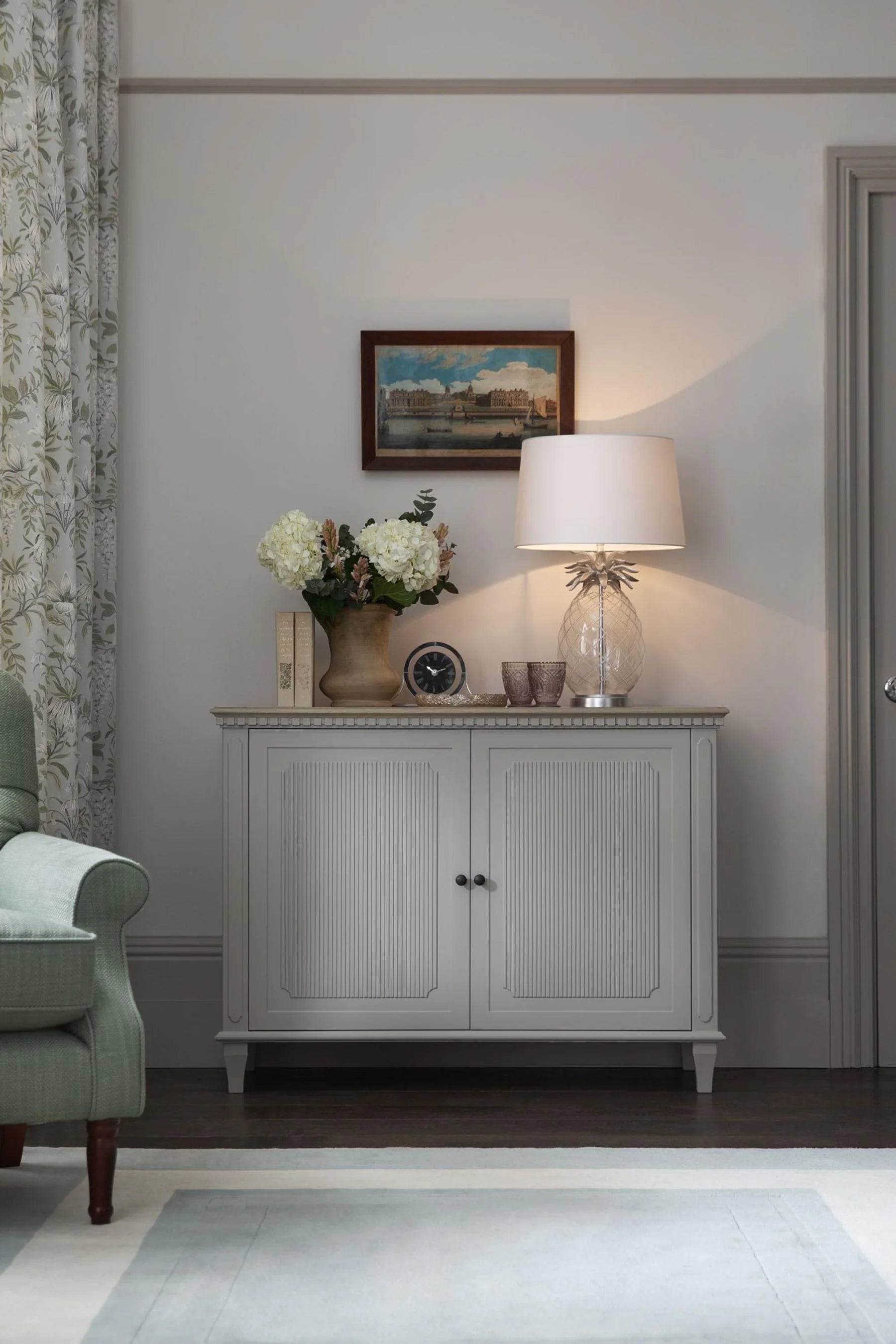 Laura Ashley Hanover 2 Door Sideboard in Pale French Grey - 3746916 - White Bear Furnishings