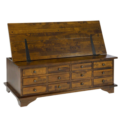 Laura Ashley Garrat 12 Drawer Coffee Table in Dark Chestnut - 1181890 - White Bear Furnishings