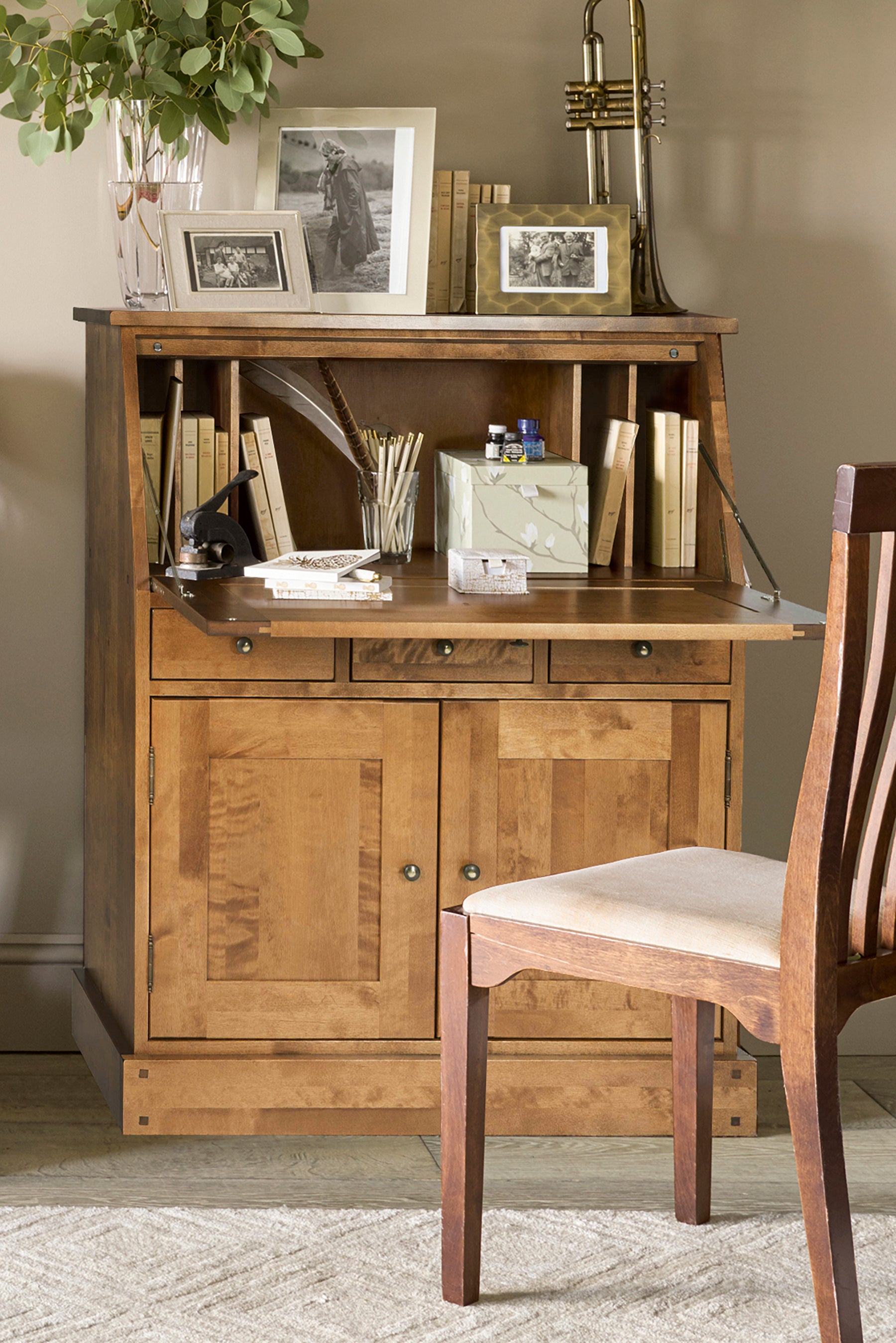 Laura Ashley Garrat 2 Door 3 Drawer Bureau in Honey - 3394821 - White Bear Furnishings