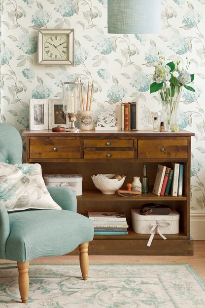 Laura Ashley Garrat 4 Drawer Console Table in Dark Chestnut - 3395731 - White Bear Furnishings