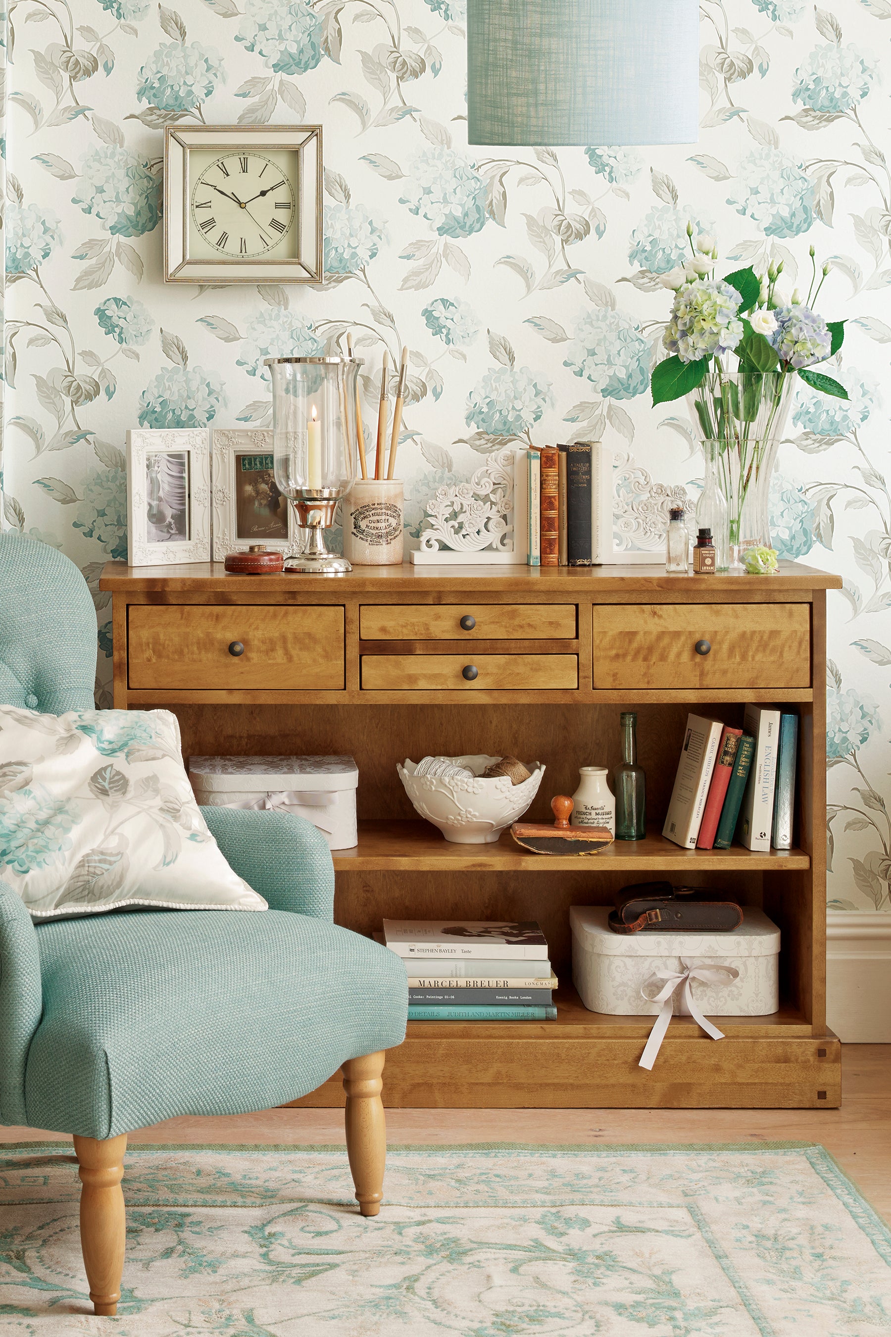 Laura Ashley Garrat 4 Drawer Console Table in Honey - 3395734 - White Bear Furnishings