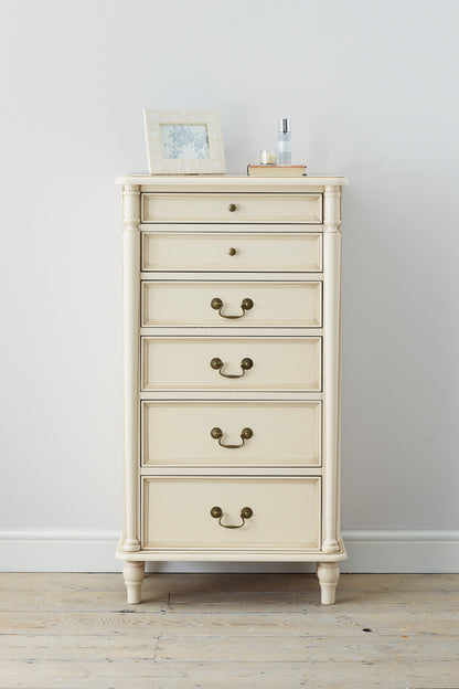 Laura Ashley Clifton 6 Drawer Tall Chest in Ivory - 3563889 - White Bear Furnishings