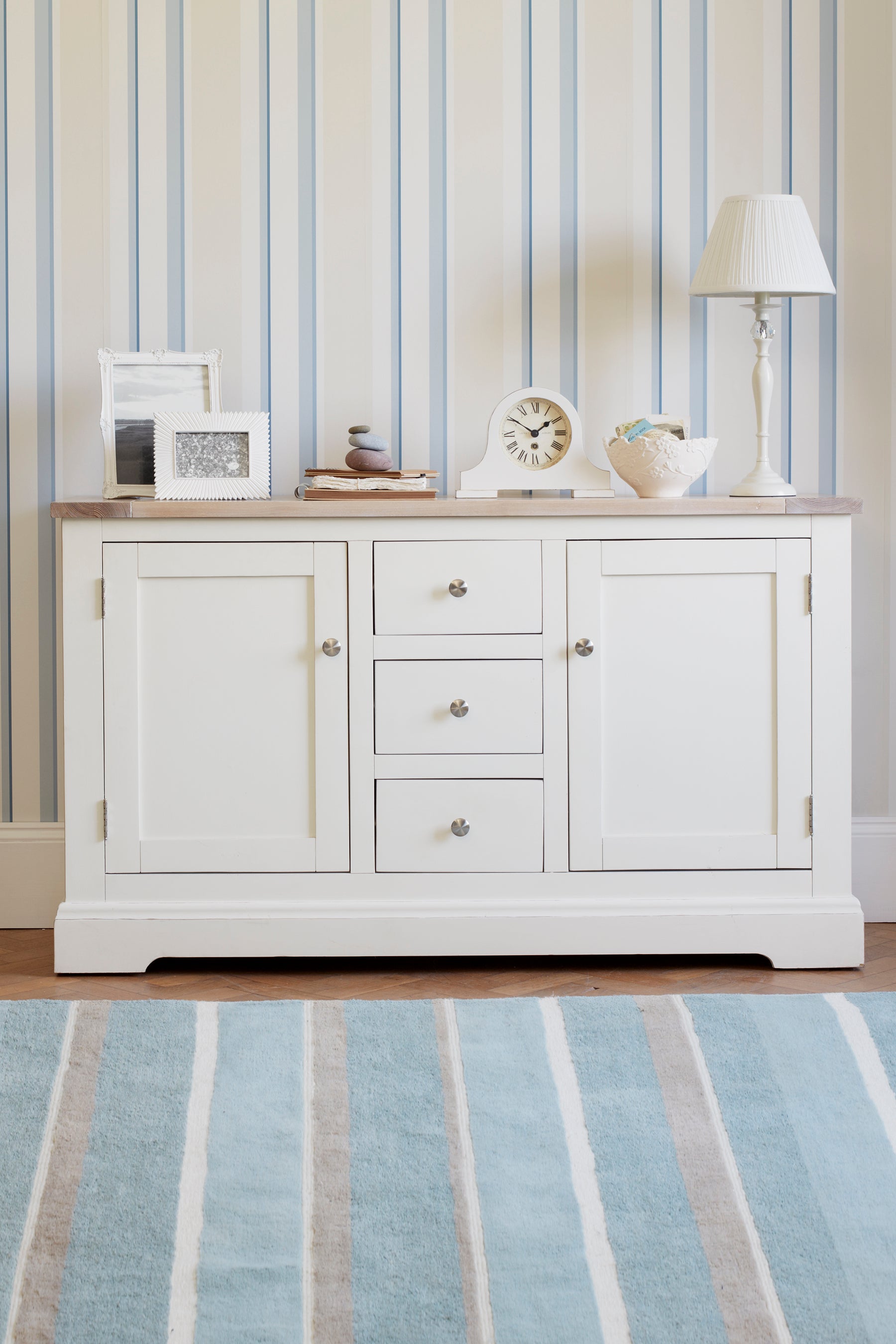 Laura Ashley Dorset 2 Door 3 Drawer Sideboard in White - 3691997 - White Bear Furnishings