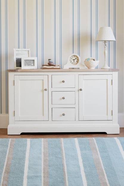 Laura Ashley Dorset 2 Door 3 Drawer Sideboard in White - 3691997 - White Bear Furnishings
