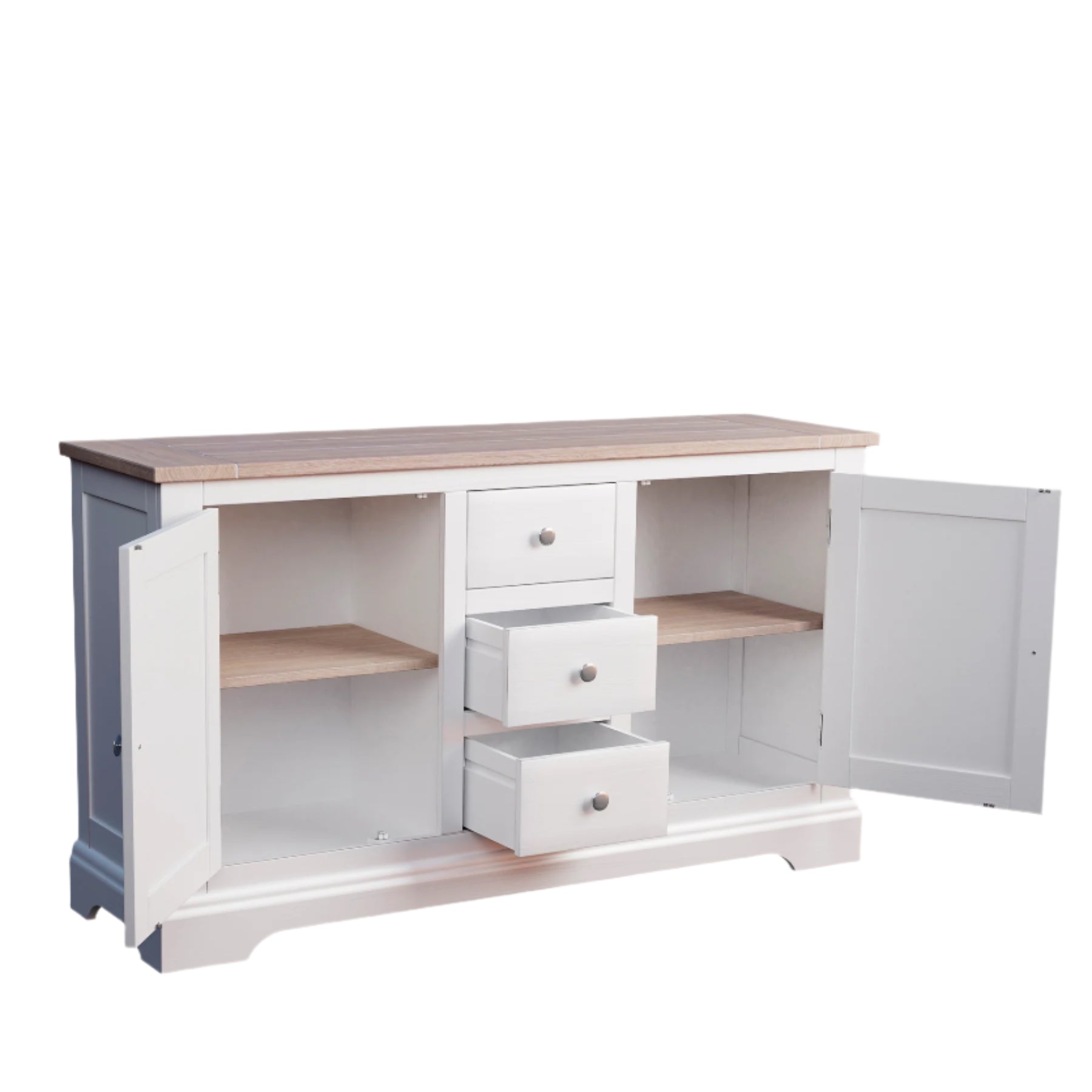 Laura Ashley Dorset 2 Door 3 Drawer Sideboard in White - 3691997 - White Bear Furnishings