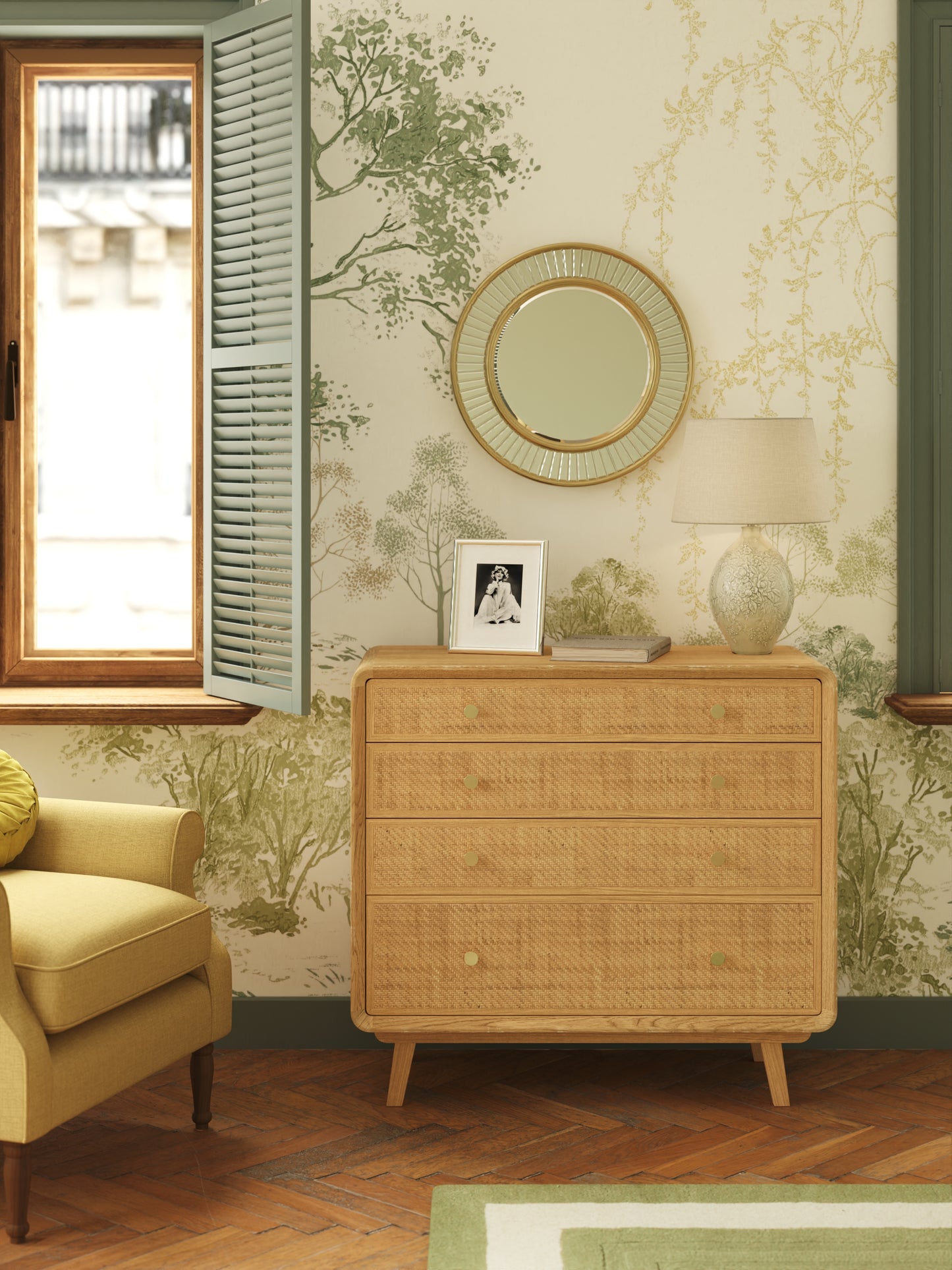 Laura Ashley Millen 4 Drawer Chest in Oak - 3331003