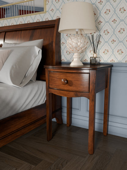 Laura Ashley Broughton Dark 1 Drawer Bedside Table - 3608147 - White Bear Furnishings