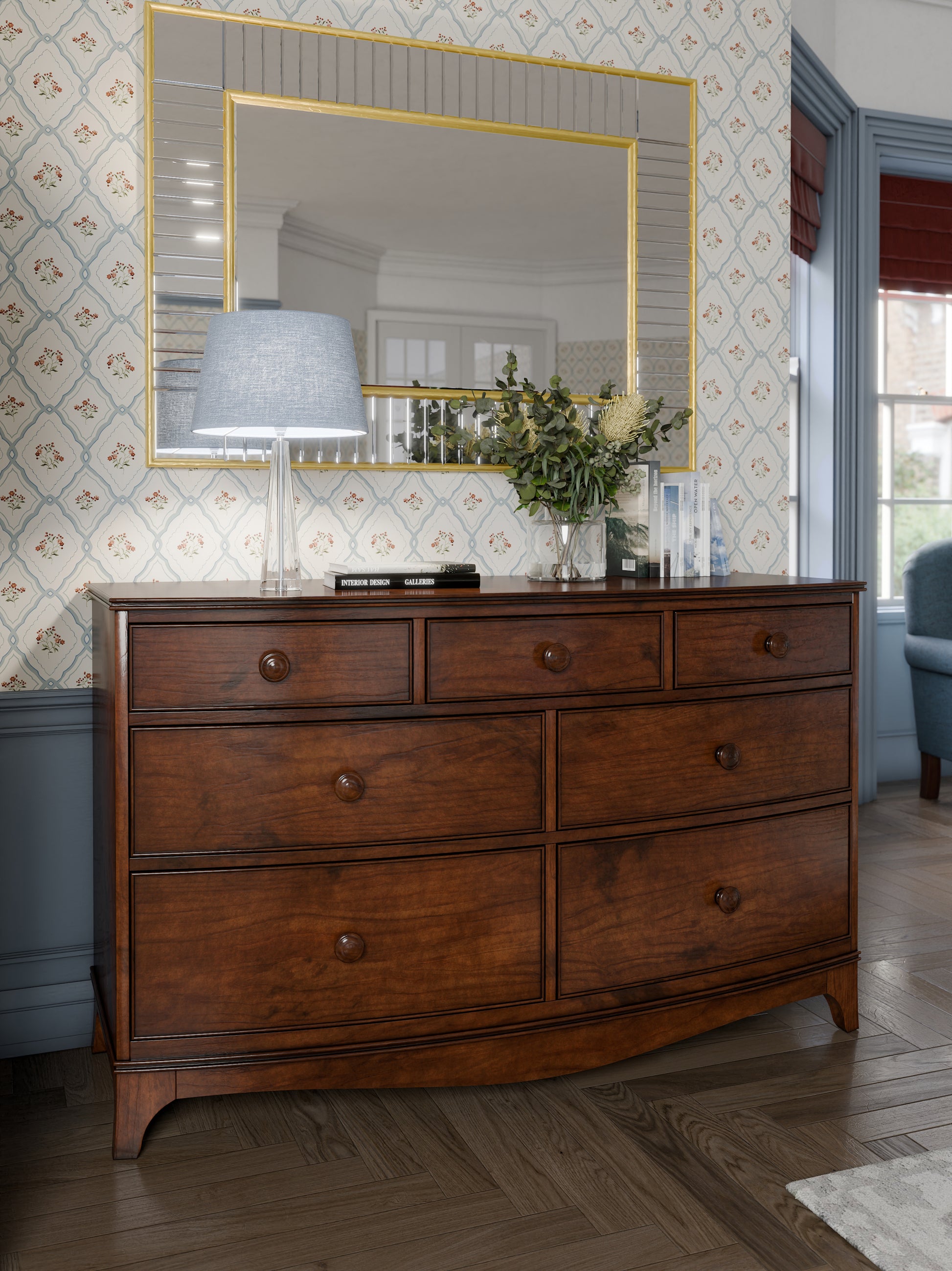 Laura Ashley Broughton Dark 3+4 Drawer Dark Wooden Chest - 3651978 - White Bear Furnishings