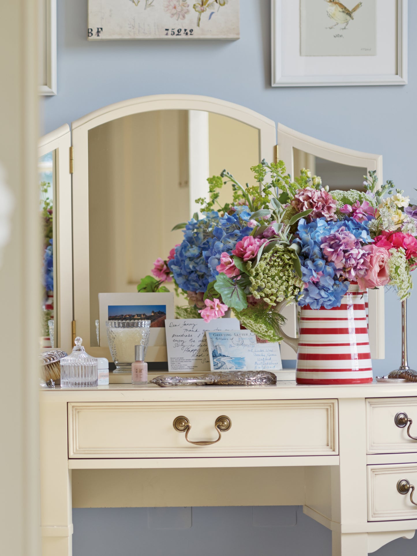 Laura Ashley Clifton Dressing Table Mirror in Ivory - 3563887 - White Bear Furnishings