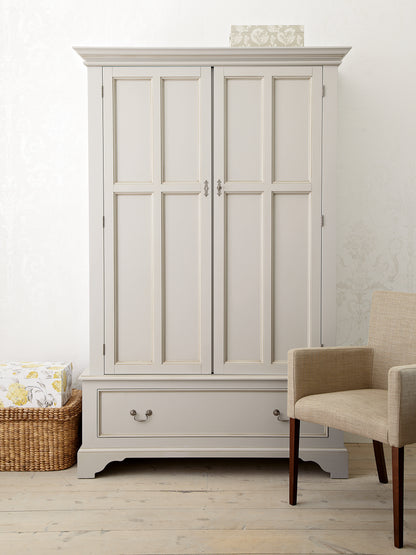 Laura Ashley Dove Grey  2 Door 1 Drawer Wardrobe - 3575329 - White Bear Furnishings