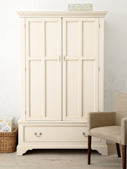 Laura Ashley Clifton 2 Door 1 Drawer Wardrobe in Ivory - 3563929 - White Bear Furnishings