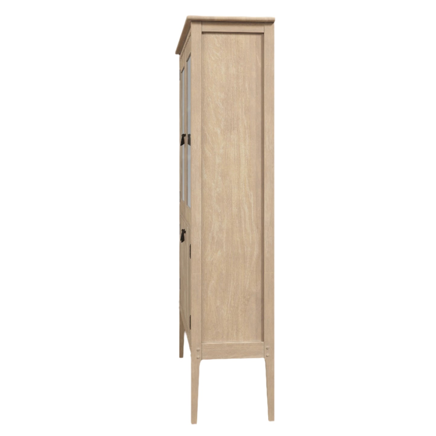 Laura Ashley Calford Washed Oak 4 Door Glazed Cabinet - 3271001 - White Bear Furnishings