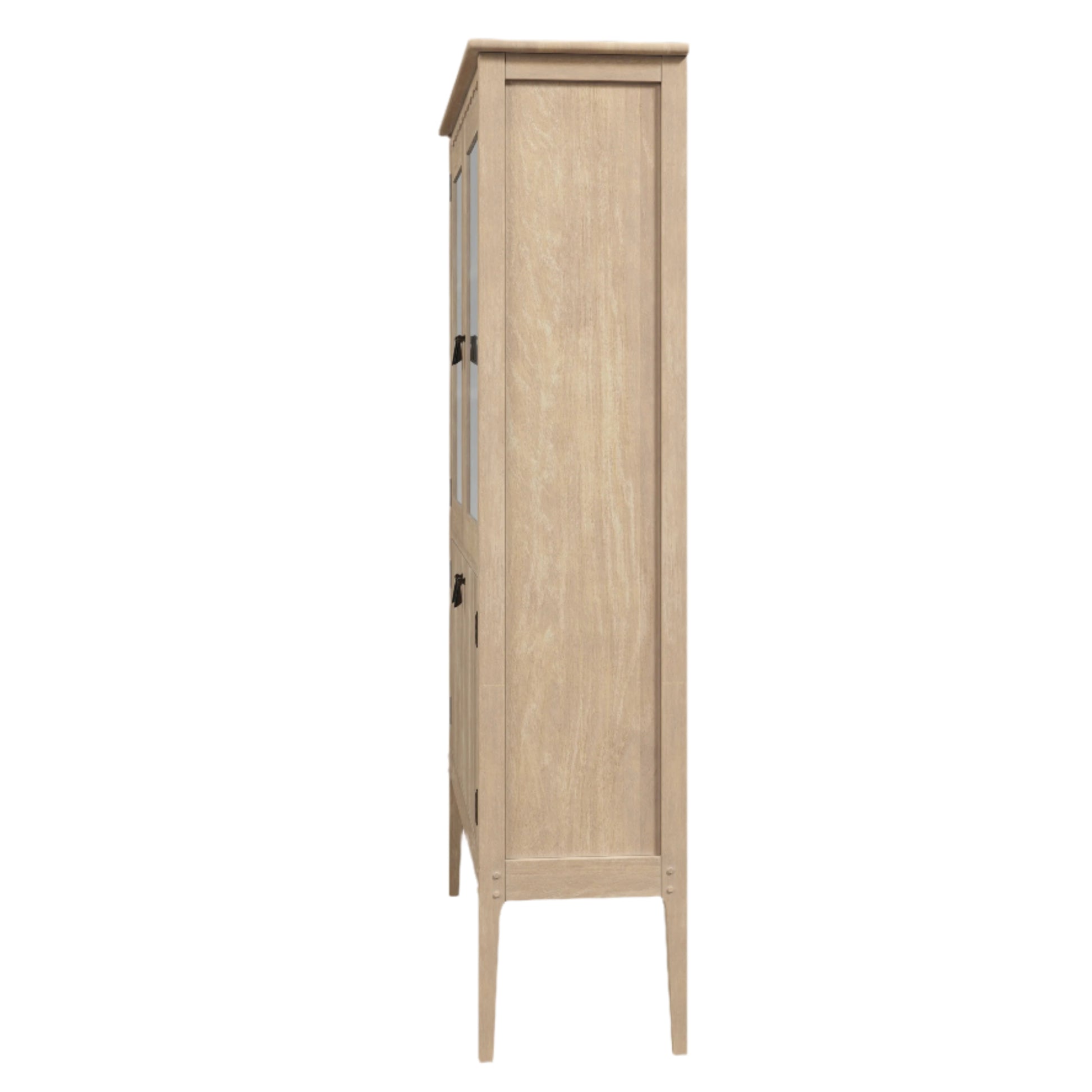 Laura Ashley Calford Washed Oak 4 Door Glazed Cabinet - 3271001 - White Bear Furnishings