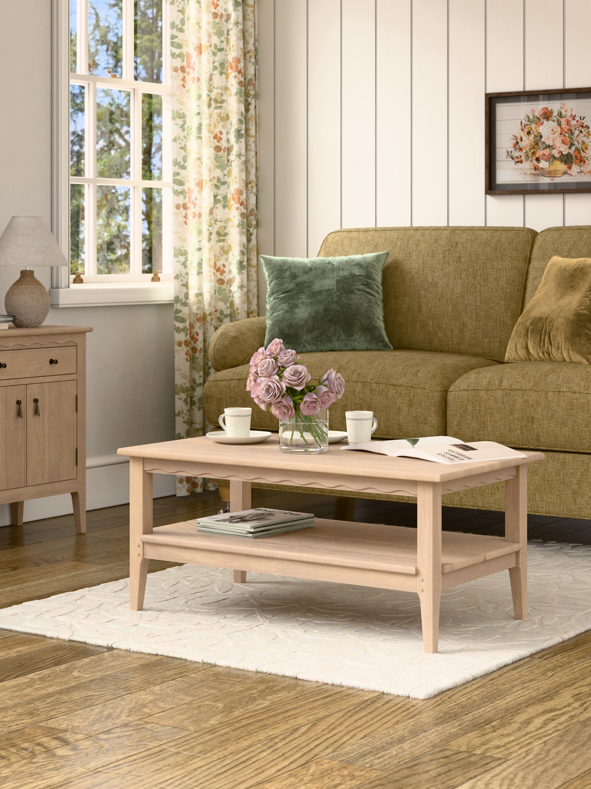 Laura Ashley Calford Washed Oak Coffee Table - 3271007 - White Bear Furnishings