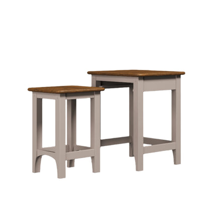 Laura Ashley Hapton Nest of 2 Tables in Soft Truffle and Dark Chesnut - 3311008