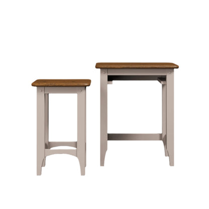 Laura Ashley Hapton Nest of 2 Tables in Soft Truffle and Dark Chesnut - 3311008
