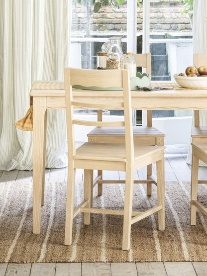 Laura Ashley Washed Oak Pair of Dining Chairs - 3271006 - White Bear Furnishings