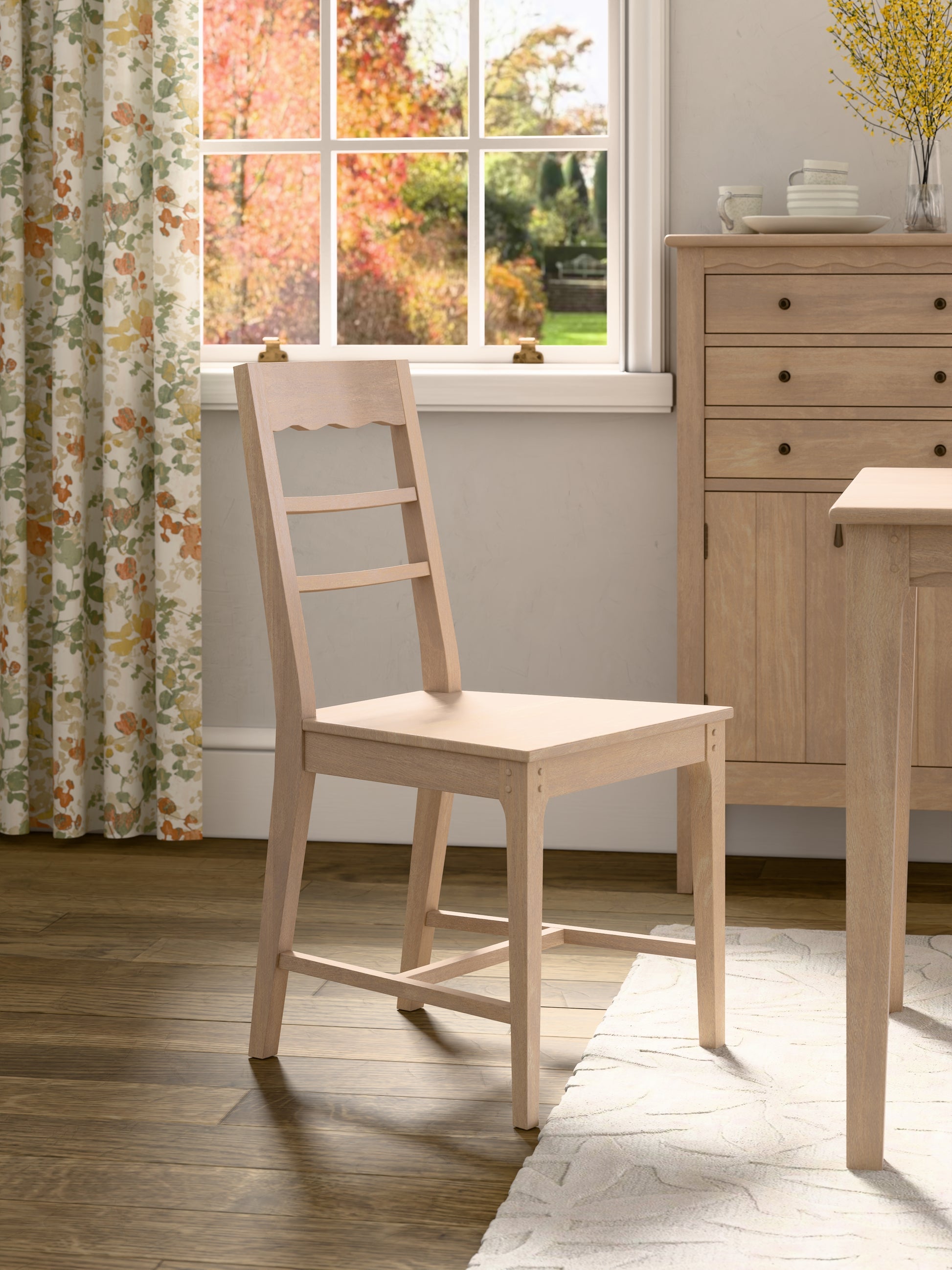 Laura Ashley Washed Oak Pair of Dining Chairs - 3271006 - White Bear Furnishings