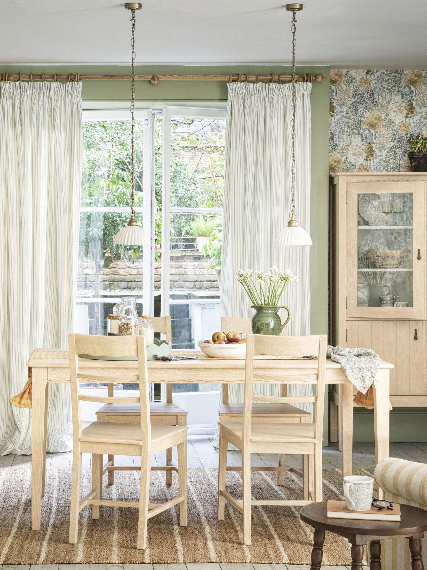 Laura Ashley Calford Washed Oak Fixed Dining Table - 3271009