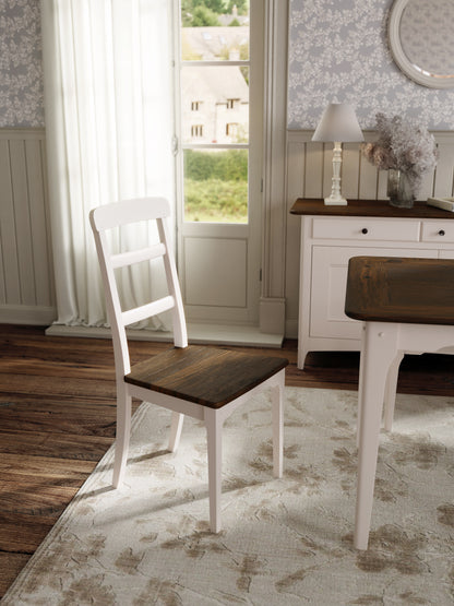 Laura Ashley Hapton Pair of 2 Dining Chairs in Soft Truffle and Dark Chesnut - 3311003
