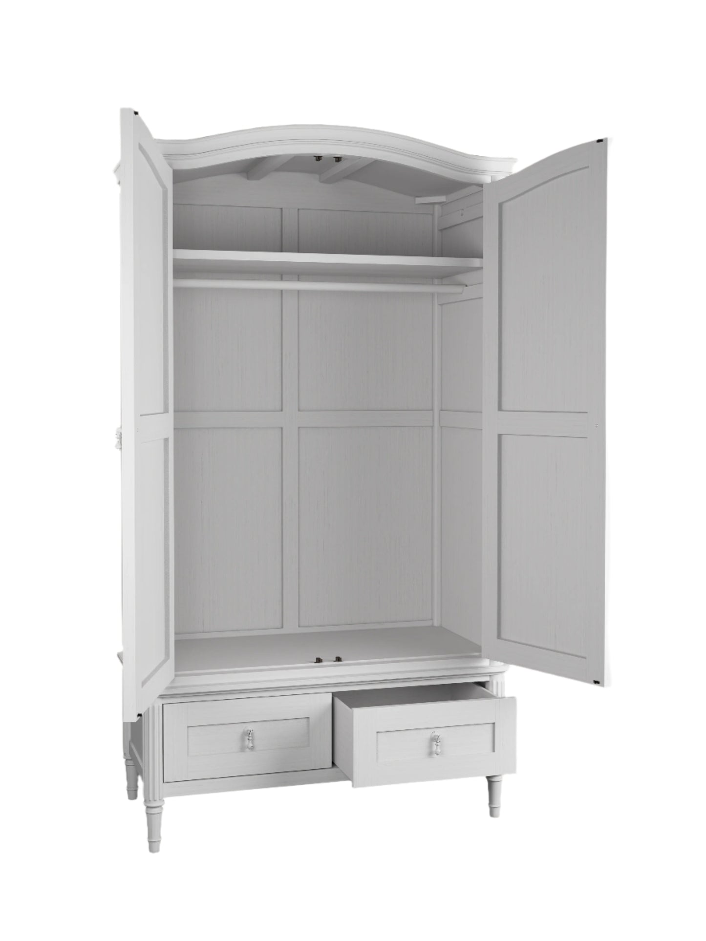 Laura Ashley Bramford Whitewashed Oak 2 Door 2 Drawer Wardrobe - 3222200
