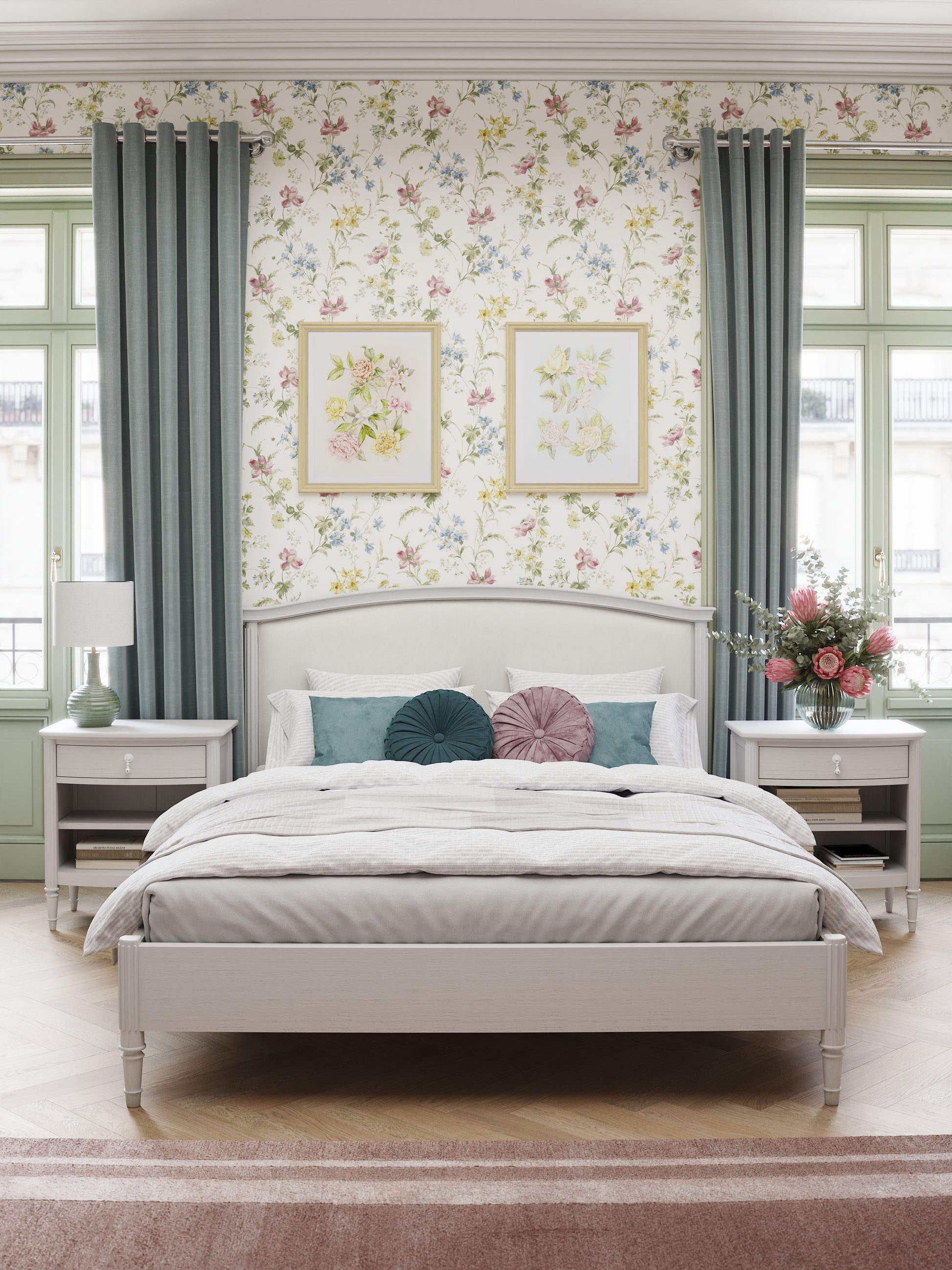 Laura Ashley Bramford Whitewashed Oak Bed Frame in 3 Sizes - White Bear Furnishings