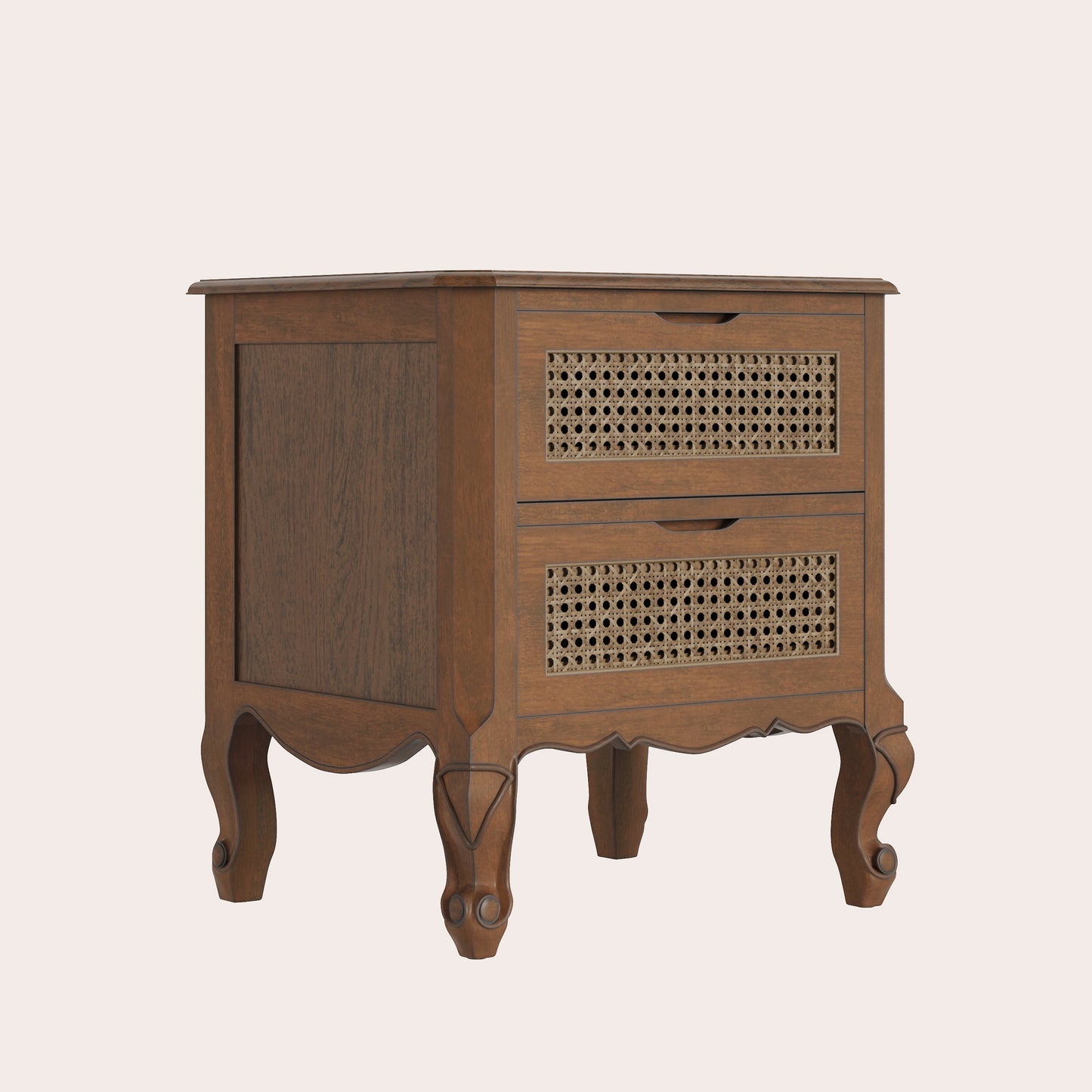 Laura Ashley Montpellier 2 Drawer Bedside Chest in Black, Walnut or Ivory