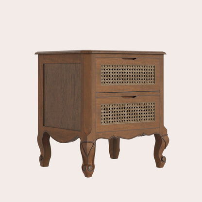 Laura Ashley Montpellier 2 Drawer Bedside Chest in Black, Walnut or Ivory