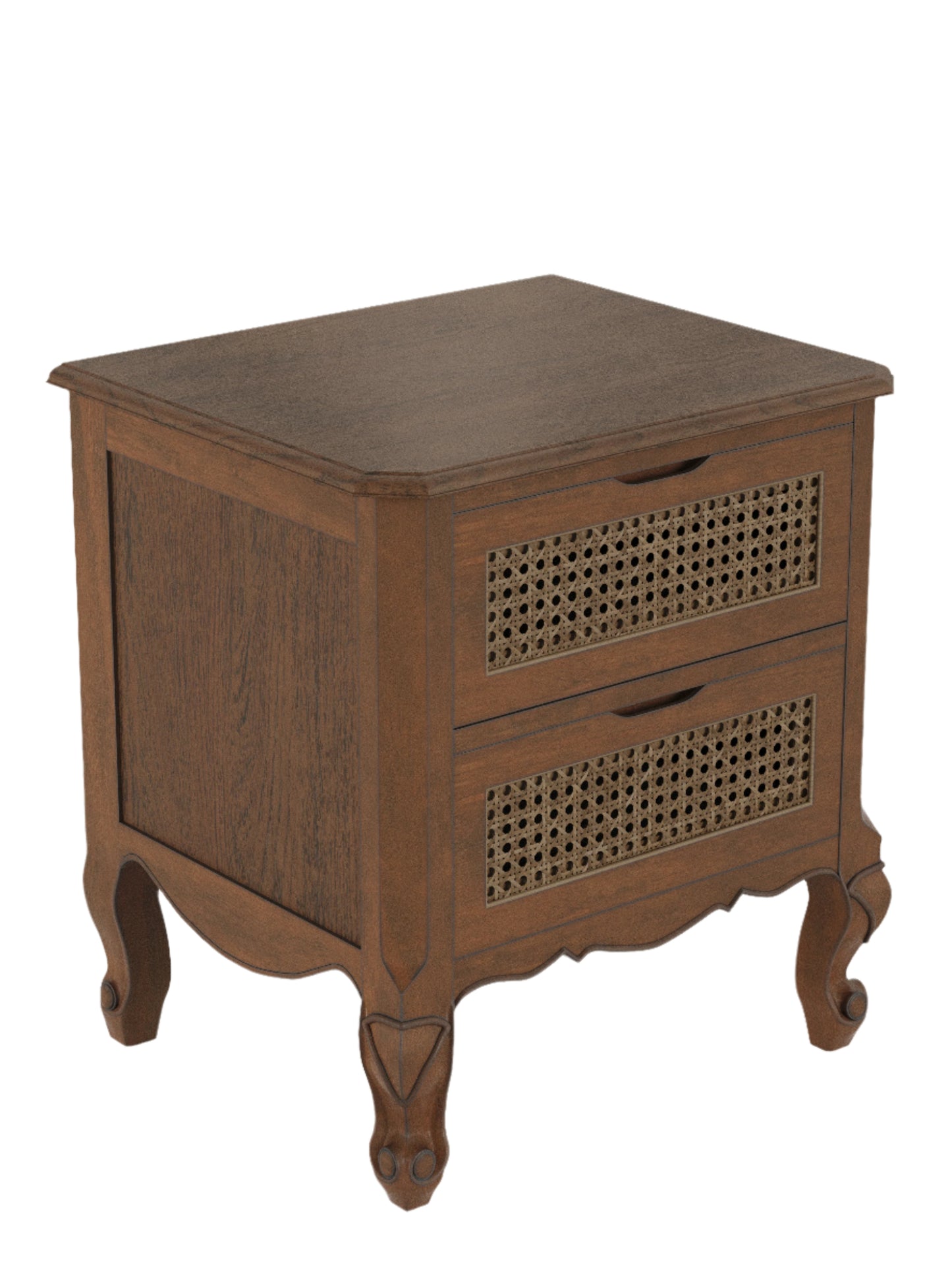 Laura Ashley Montpellier 2 Drawer Bedside Chest in Black, Walnut or Ivory