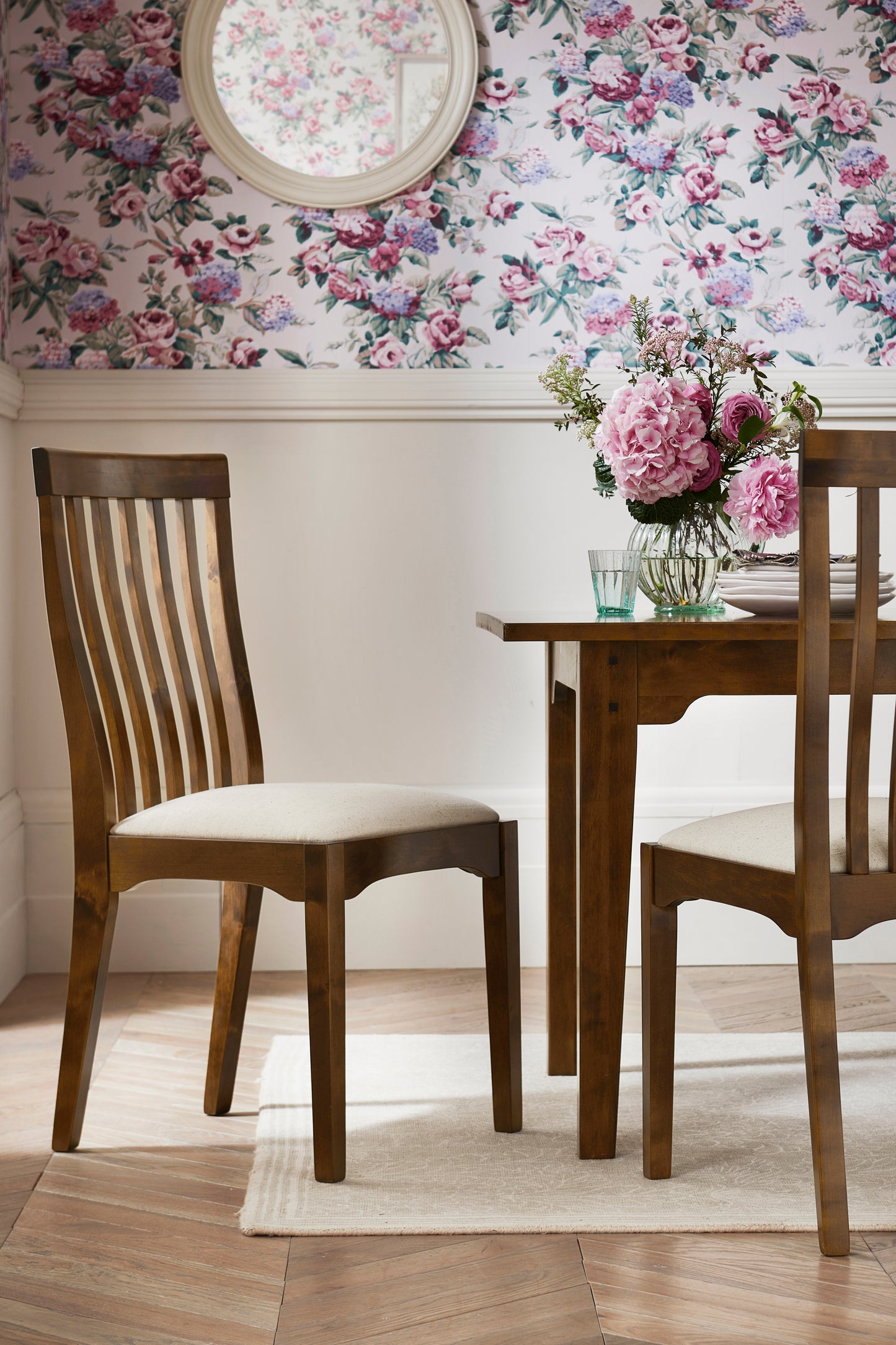 Laura Ashley Garrat Pair of Dining Chairs in Dark Chestnut - 3345140 - White Bear Furnishings