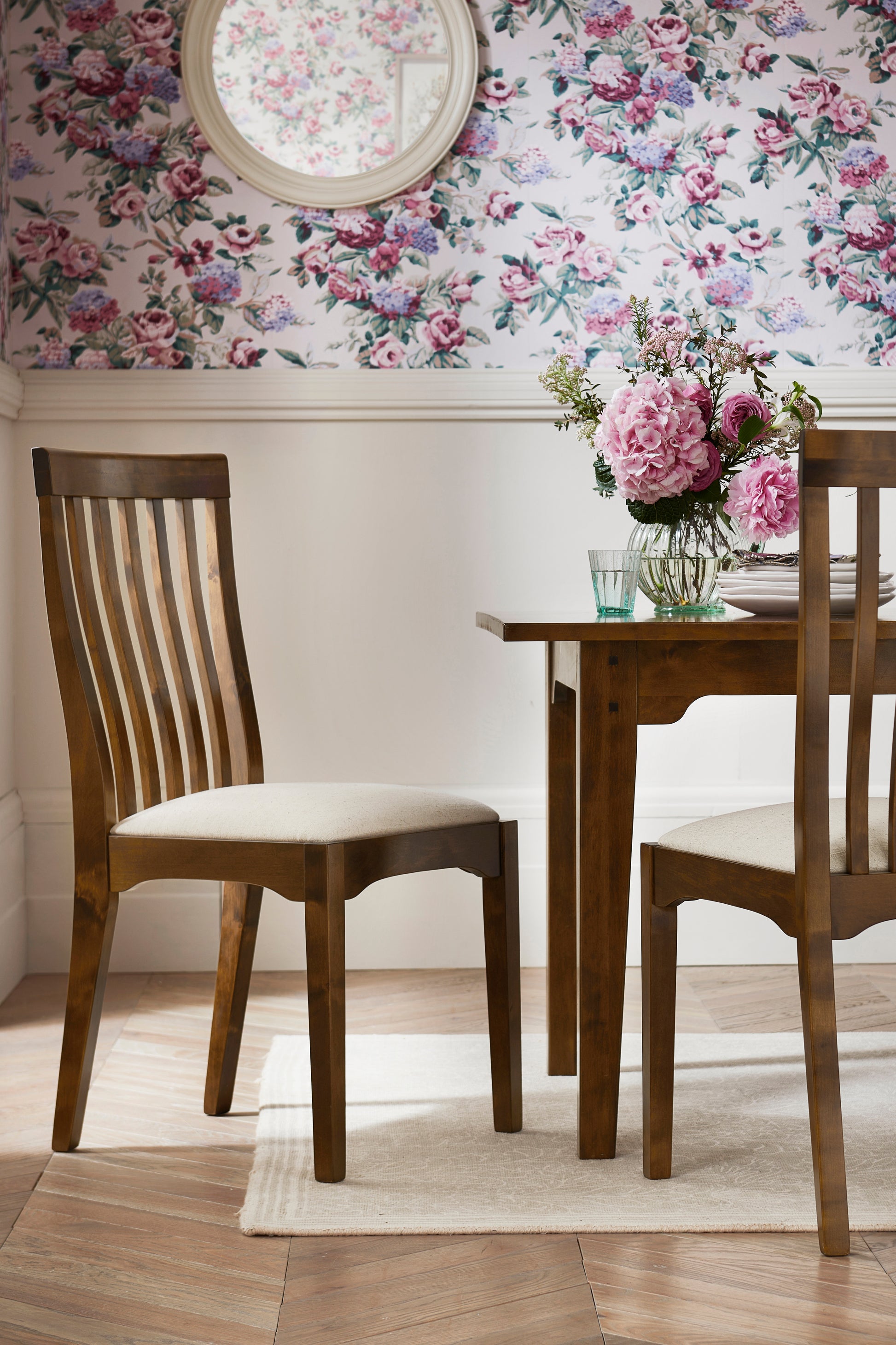 Laura Ashley Garrat Pair of Dining Chairs in Dark Chestnut - 3345140 - White Bear Furnishings