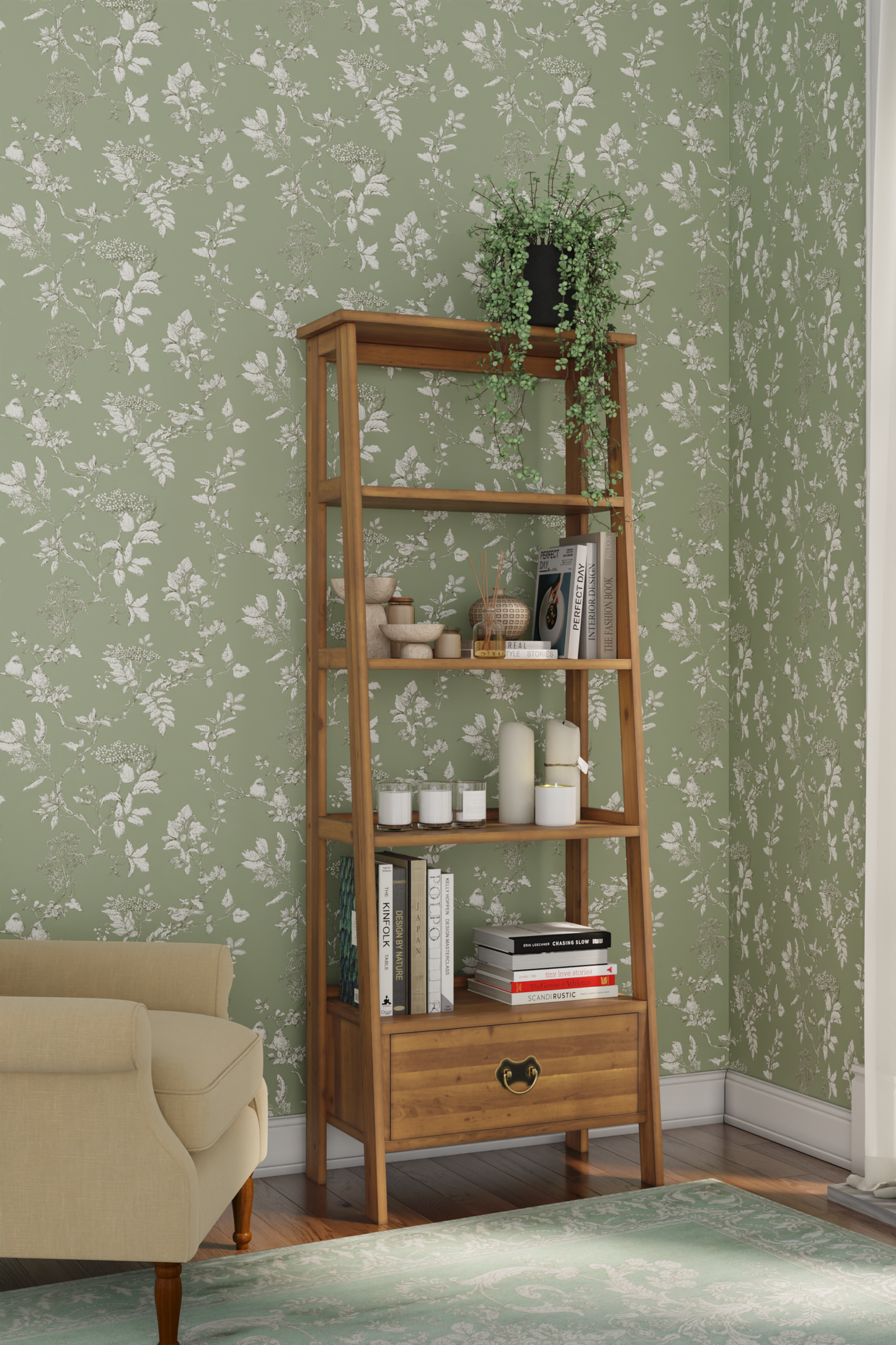 Laura Ashley Garrat Ladder Shelving Unit in Honey - 3535418 - White Bear Furnishings