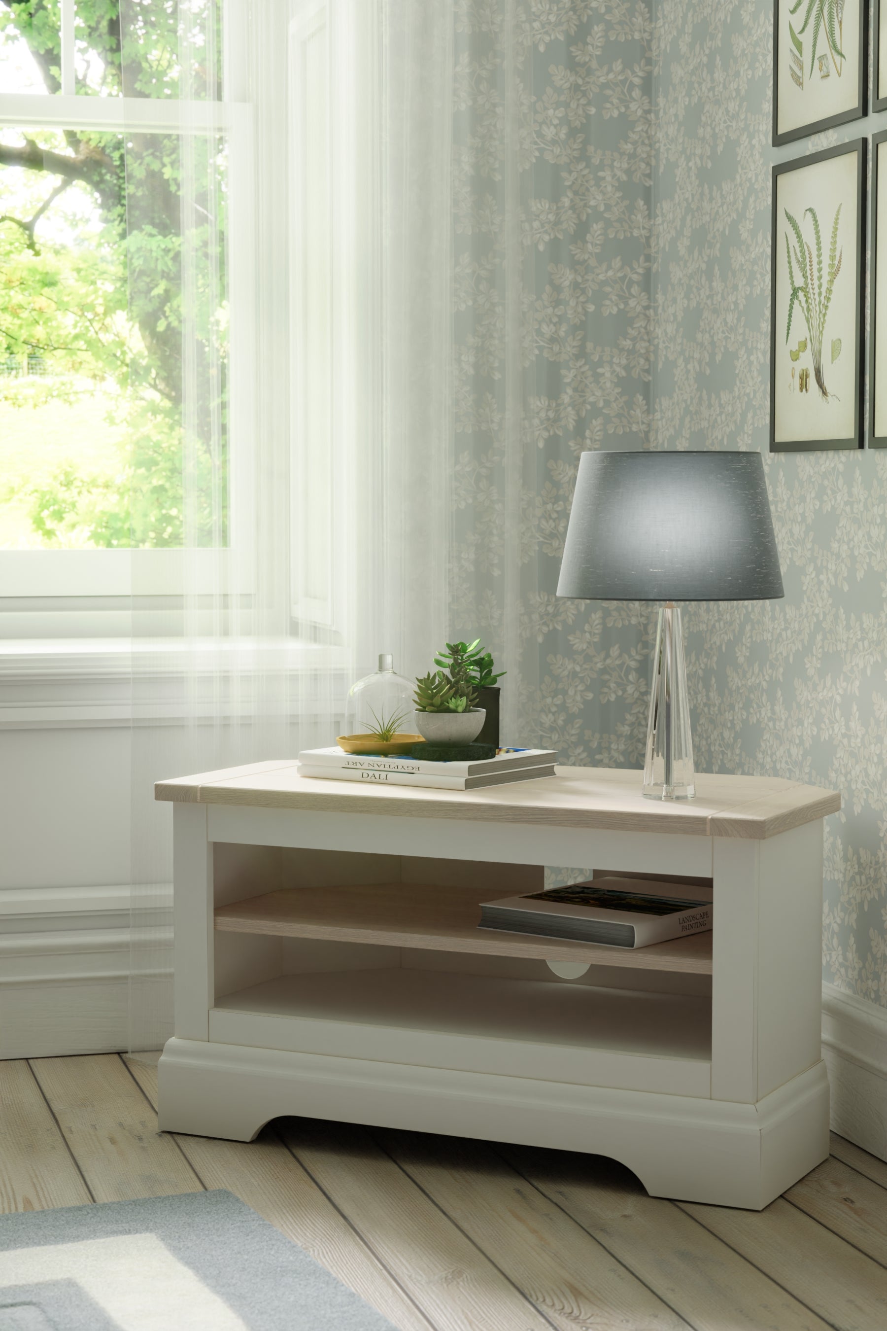 Laura Ashley Dorset Corner TV Unit	in White - 3691956 - White Bear Furnishings