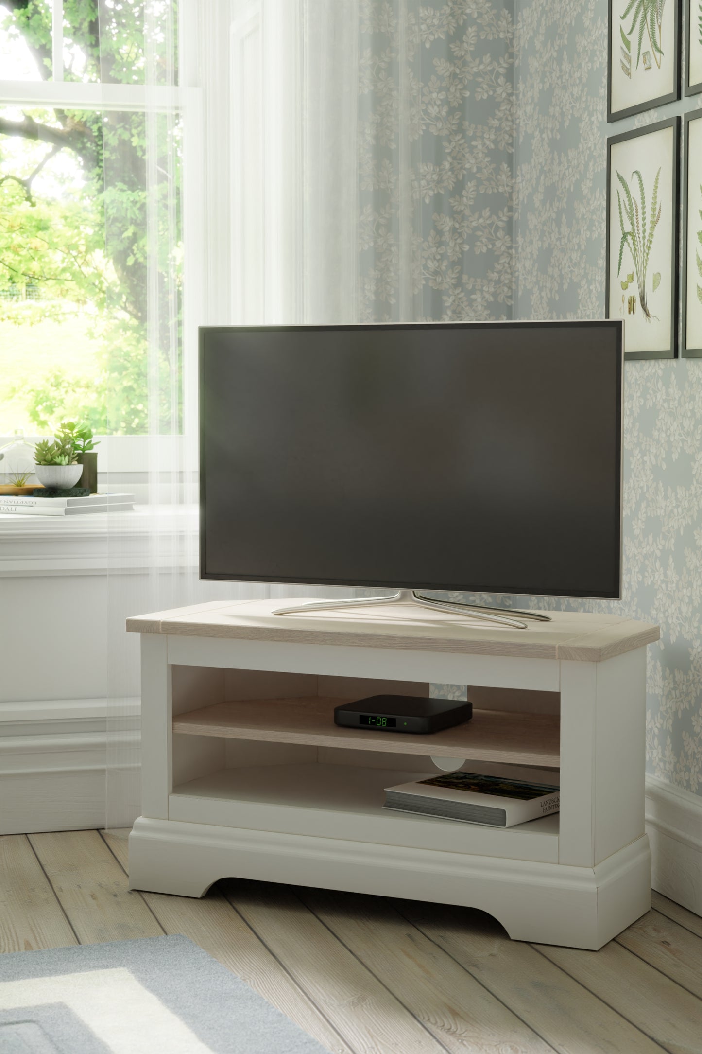 Laura Ashley Dorset Corner TV Unit	in White - 3691956 - White Bear Furnishings