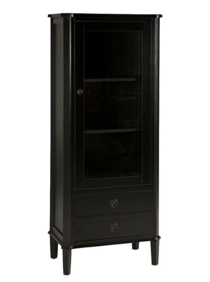 Black cabinet with a drawer on a white background