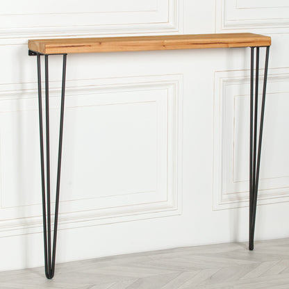 Maison Reproductions Rustic Wooden Hairpin Hall Console Table 92cm - IDS51