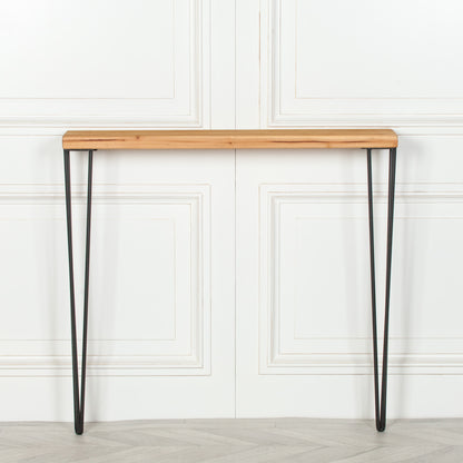 Maison Reproductions Rustic Wooden Hairpin Hall Console Table 92cm - IDS51