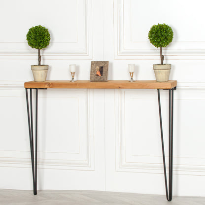 Maison Reproductions Rustic Wooden Hairpin Hall Console Table 92cm - IDS51