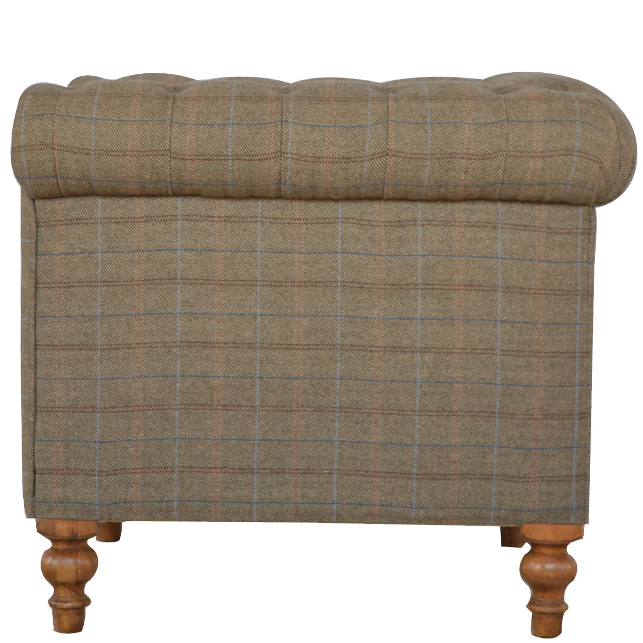 Handcrafted Artisanal Multi Tweed 2 Seat Chesterfield - IN075