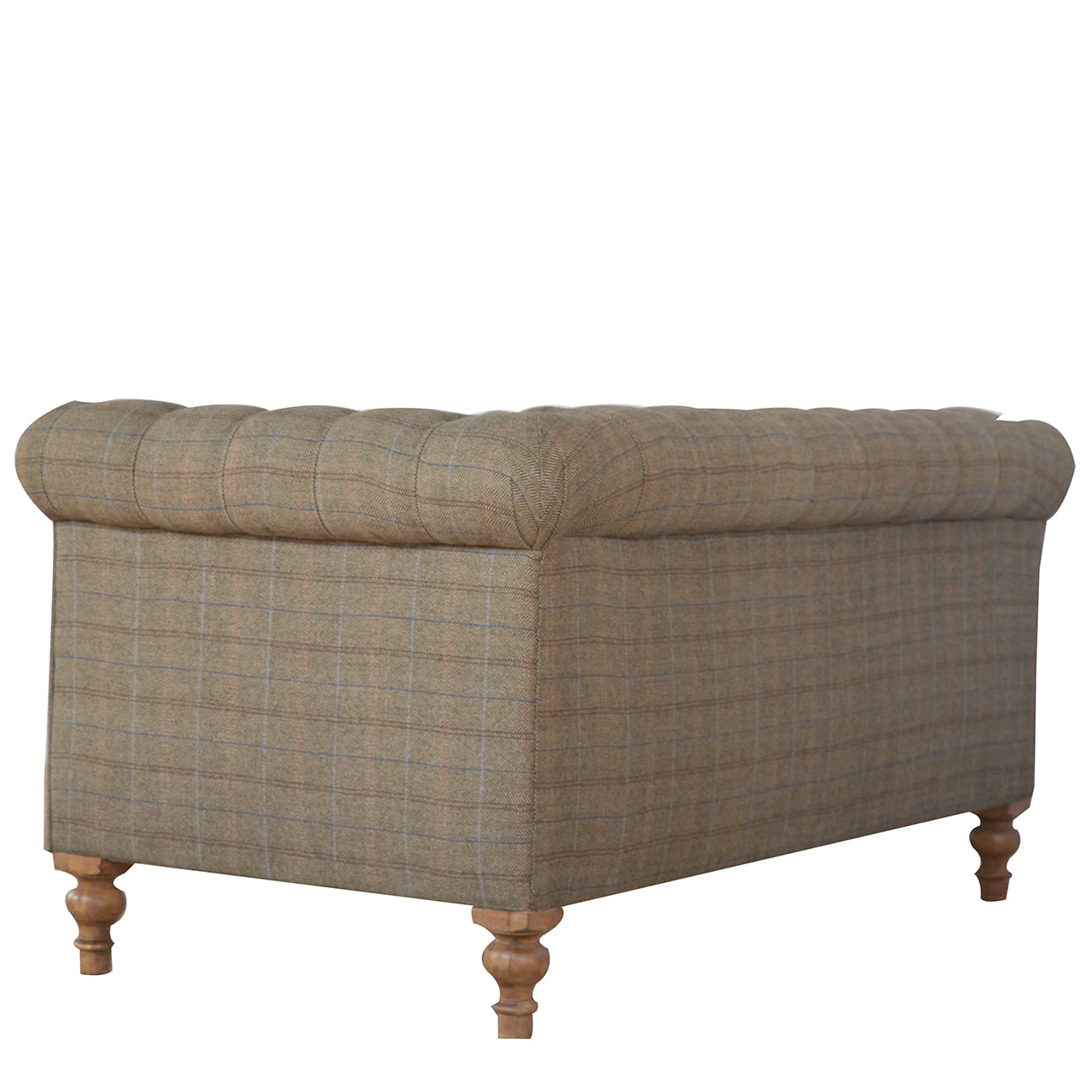 Handcrafted Artisanal Multi Tweed 2 Seat Chesterfield - IN075