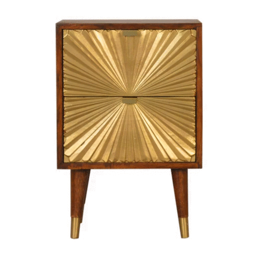 Manila Gold Bedside - White Bear Furnishings