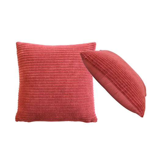 Ribbed Red Cushion Set of 2 - White Bear Furnishings