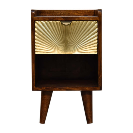 Mini Manila Gold 1 Drawer Bedside - White Bear Furnishings