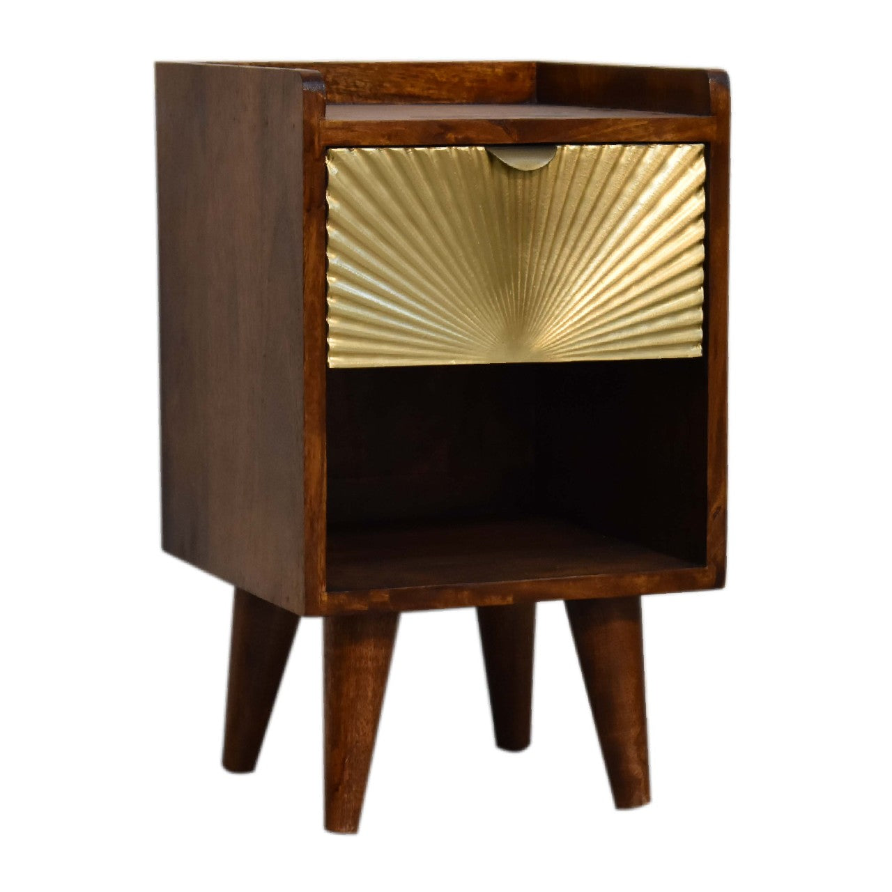 Mini Manila Gold 1 Drawer Bedside - White Bear Furnishings