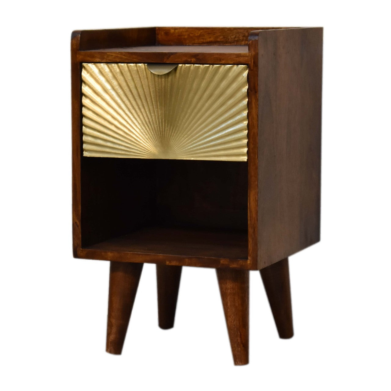 Mini Manila Gold 1 Drawer Bedside - White Bear Furnishings