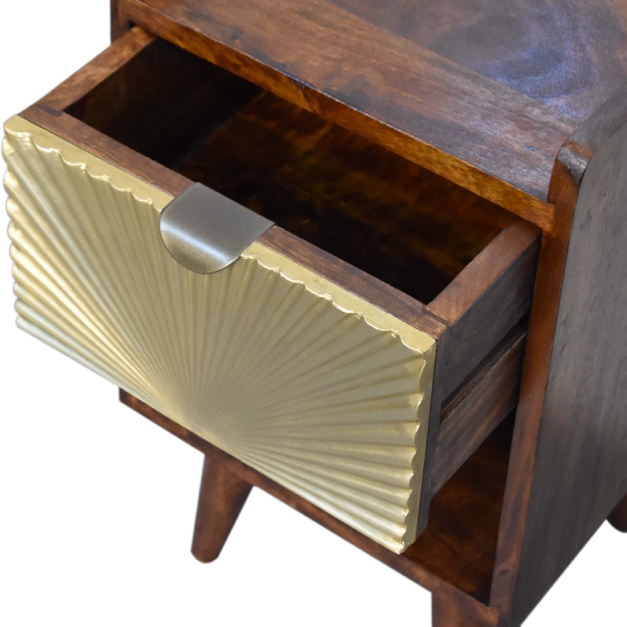 Mini Manila Gold 1 Drawer Bedside - White Bear Furnishings