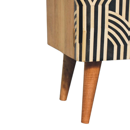 Handcrafted Edessa Solid Mango Wood and Bone Inlay Media Unit – IN3390
