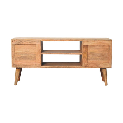 Handcrafted Edessa Solid Mango Wood and Bone Inlay Media Unit – IN3390