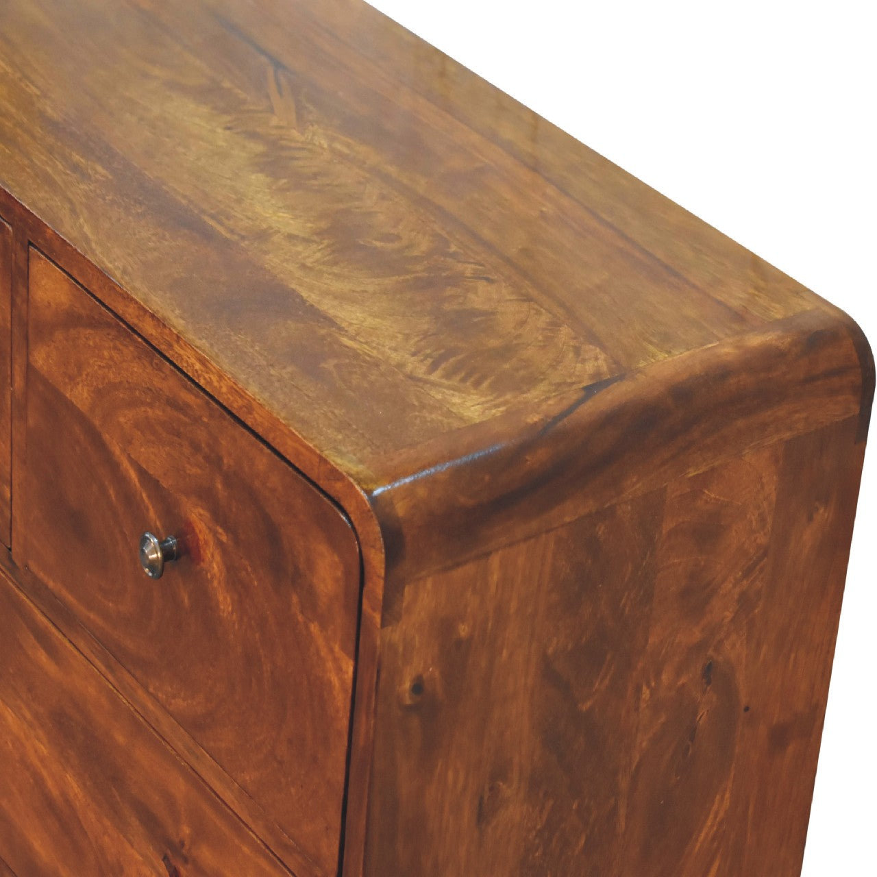 2 over 3 Curved Chestnut Chest - White Bear Furnishings