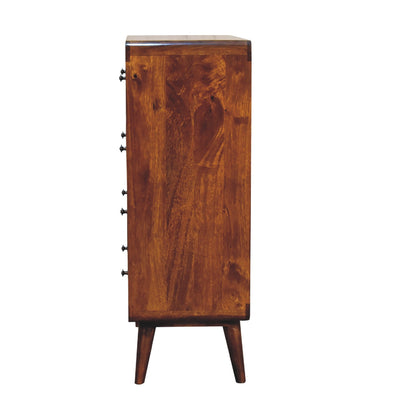 2 over 3 Curved Chestnut Chest - White Bear Furnishings